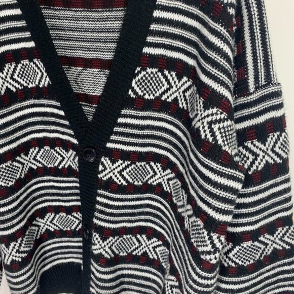 Uniform Code Acrylic Cardigan Sweater - Picture 2 of 4